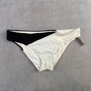 Victoria's Secret Classic Hipster Bikini Bottom Black White Colorblock 344426 L‎